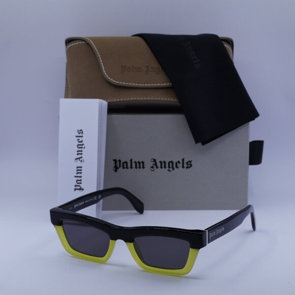 Palm Angels PERI108 MELROSE 1807 Cat Eye Sunglasses - Black/Yellow/Grey - Picture 1 of 9
